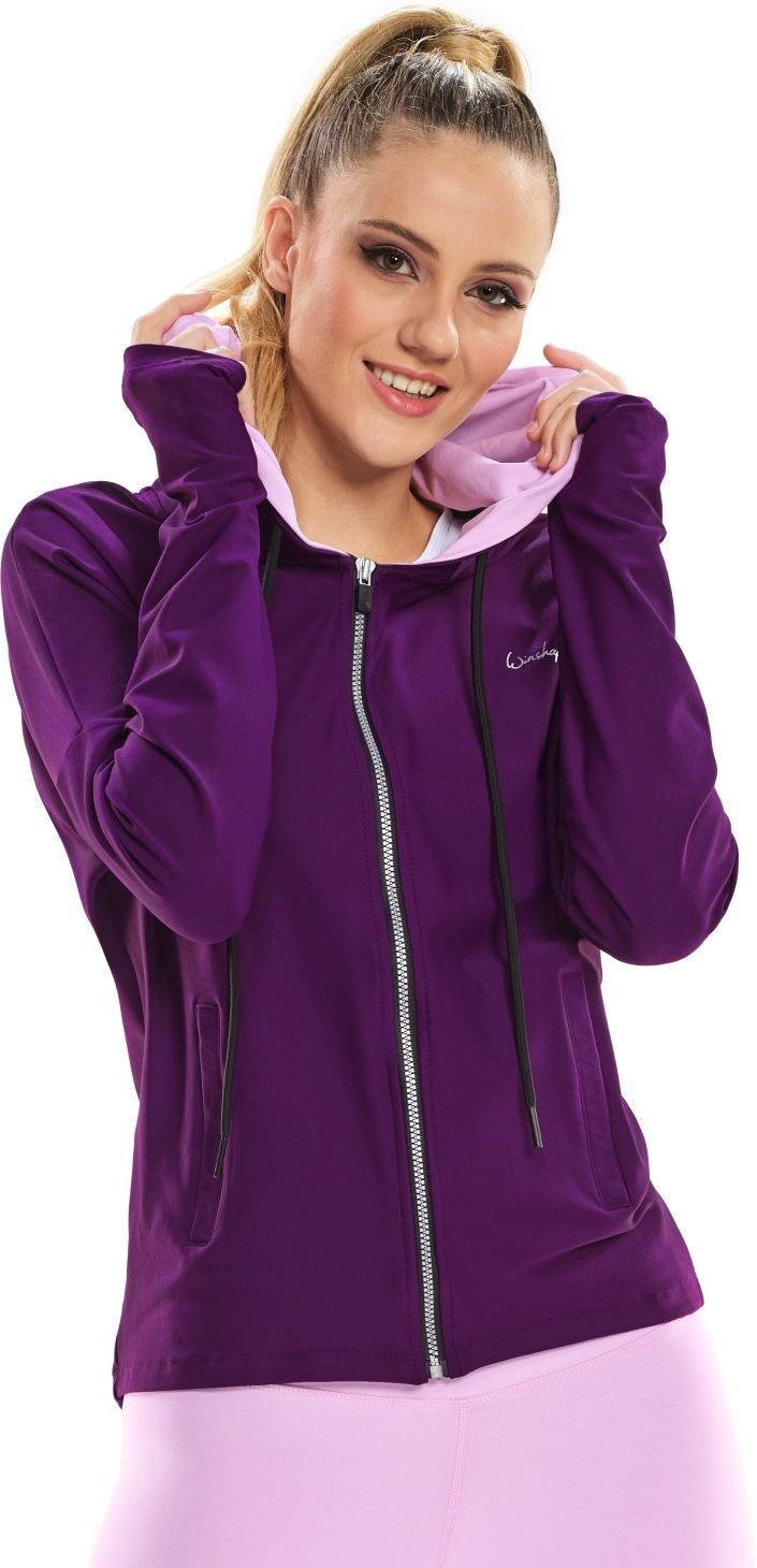 Winshape "Functional Comfort Jacket J008C" mit Ton-in-Ton-Farbakzent schwarz plum, lavender rose XL