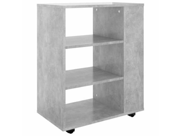 KLGBNCVE Rollschrank Betongrau 60x35x75 cm Holzwerkstoff Moderner Rollschrank, Holzwerkstoff, zwei feststellbare Rollen, rechteckige Oberplatte, mobiler Stauraum