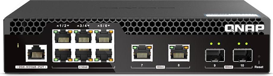 QNAP QSW-M2106R-2S2T, Managed, L2, 10G Ethernet (100/1000/10000), Rack-Einbau, 1U