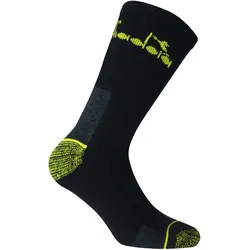 Diadora Unisex Arbeitssocken, 6er Pack - Sportsocken, Baumwolle, Logo, einfarbig Schwarz / 43-46