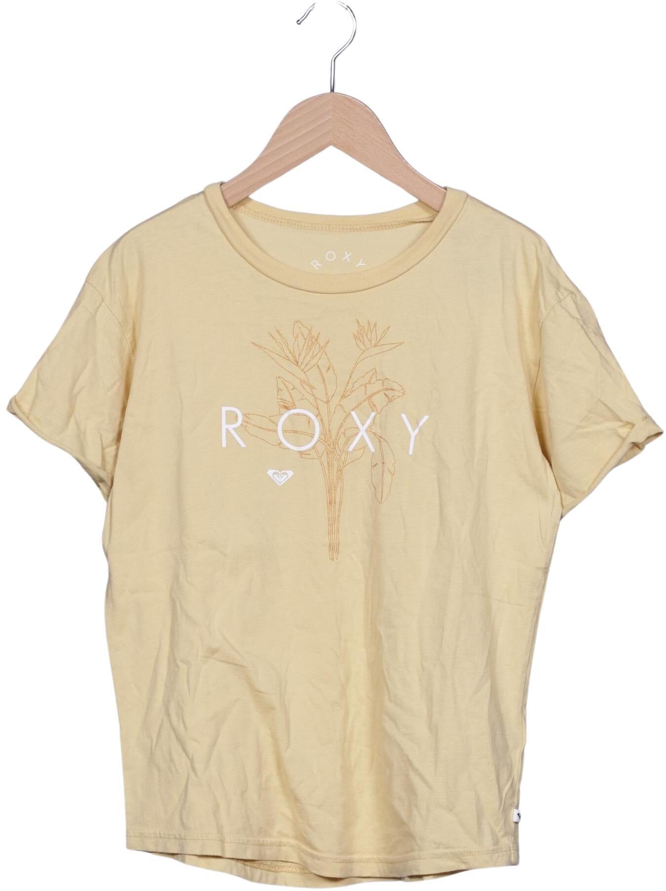 Roxy Damen T-Shirt, Gelb, Gr. S, Baumwolle - Second Hand