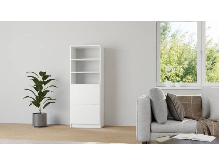 Schlichtes Highboard MDF Beschichtet MDF Weiß matt