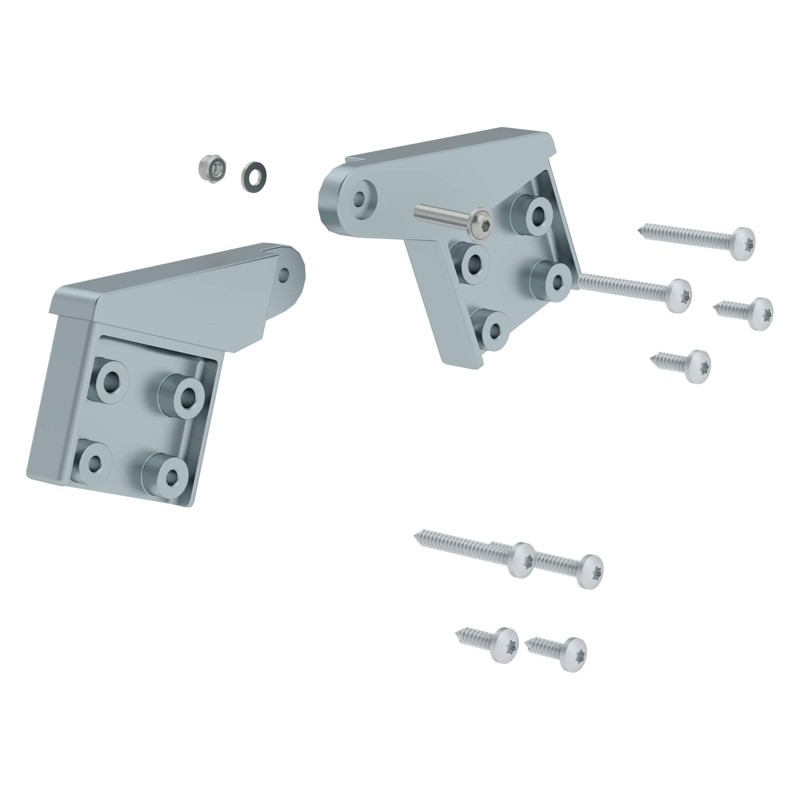 Munk Ersatzscharnier-Set für Stufen-Stehleitern beidseitig begehbar aus Aluminium (Stehleiter) (019296)
