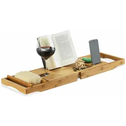 Relaxdays, Duschablage, Badewannenablage Bambus (23 x 108 x 19 cm)
