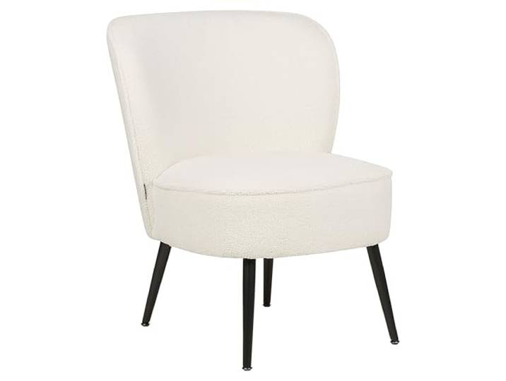 Beliani Bequemer Sessel aus Bouclé Stoff weiß/schwarz Voss