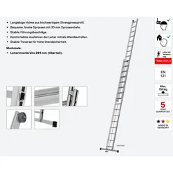 Hymer Seilzugleiter, zweiteilig 2x16 Sprossen, Länge 4,58-7,66 m