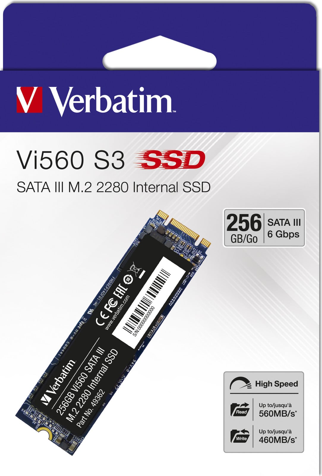 Verbatim Vi560 S3 M.2 SSD, 256GB
