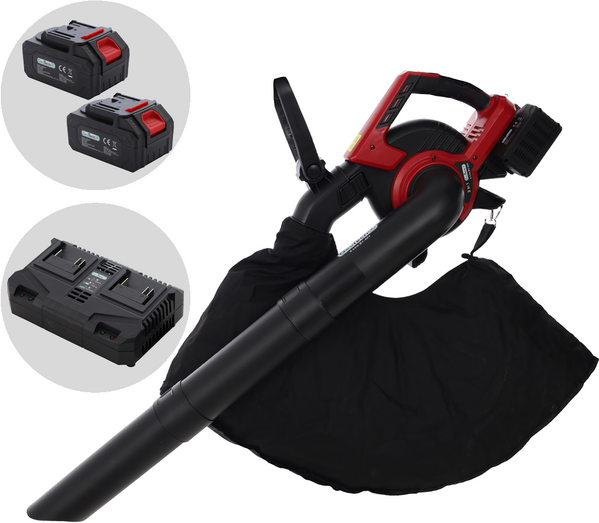 GeoTech X-Line BV-40V - Souffleur-aspirateur à batterie - 2 × 20 V 4 Ah