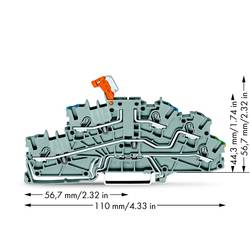 WAGO 2003-6641 Installationsetagenklemme 5.20 mm Zugfeder Belegung: NT, L, PE Grau 50 St. Package