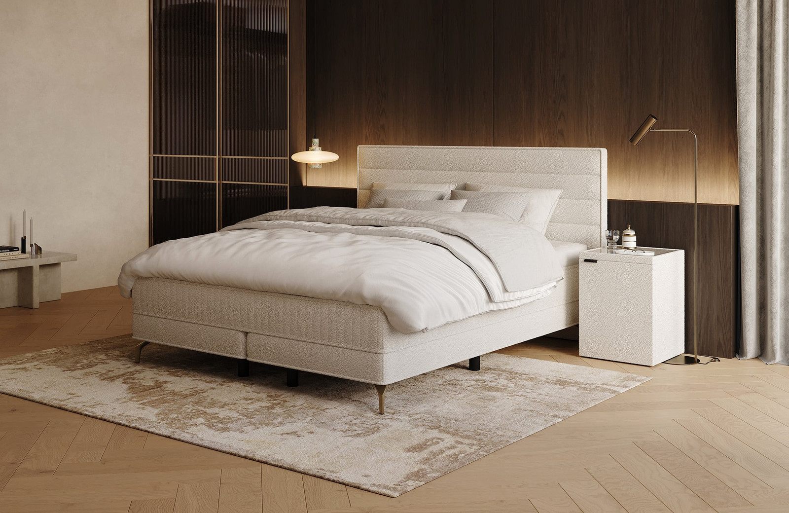 Swiss Sense Royal Horizon Boxspring met gestreepte stoffen bekleding