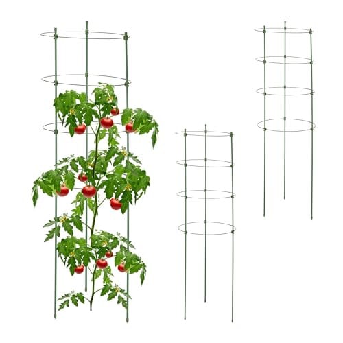 Relaxdays Plantensteun Set van 3, Groen, 91 cm