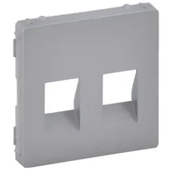 Legrand 755372 Valena Life Abdeckung für Lautsprecherdose mit Federklemmen. Farbe: Aluminium