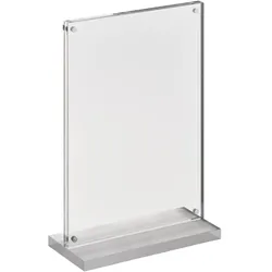 magnetischer T-Aufsteller mit transparent-matten Sockel Hochformat | A5, Acryl (PMMA)