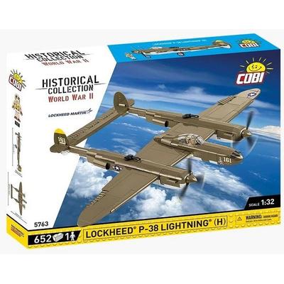 COBI Historical Collection 5763 - Lockheed P-38 Lightning (H), WWII, Bausatz 1:32, 650 Klemmbausteine/1 Figur