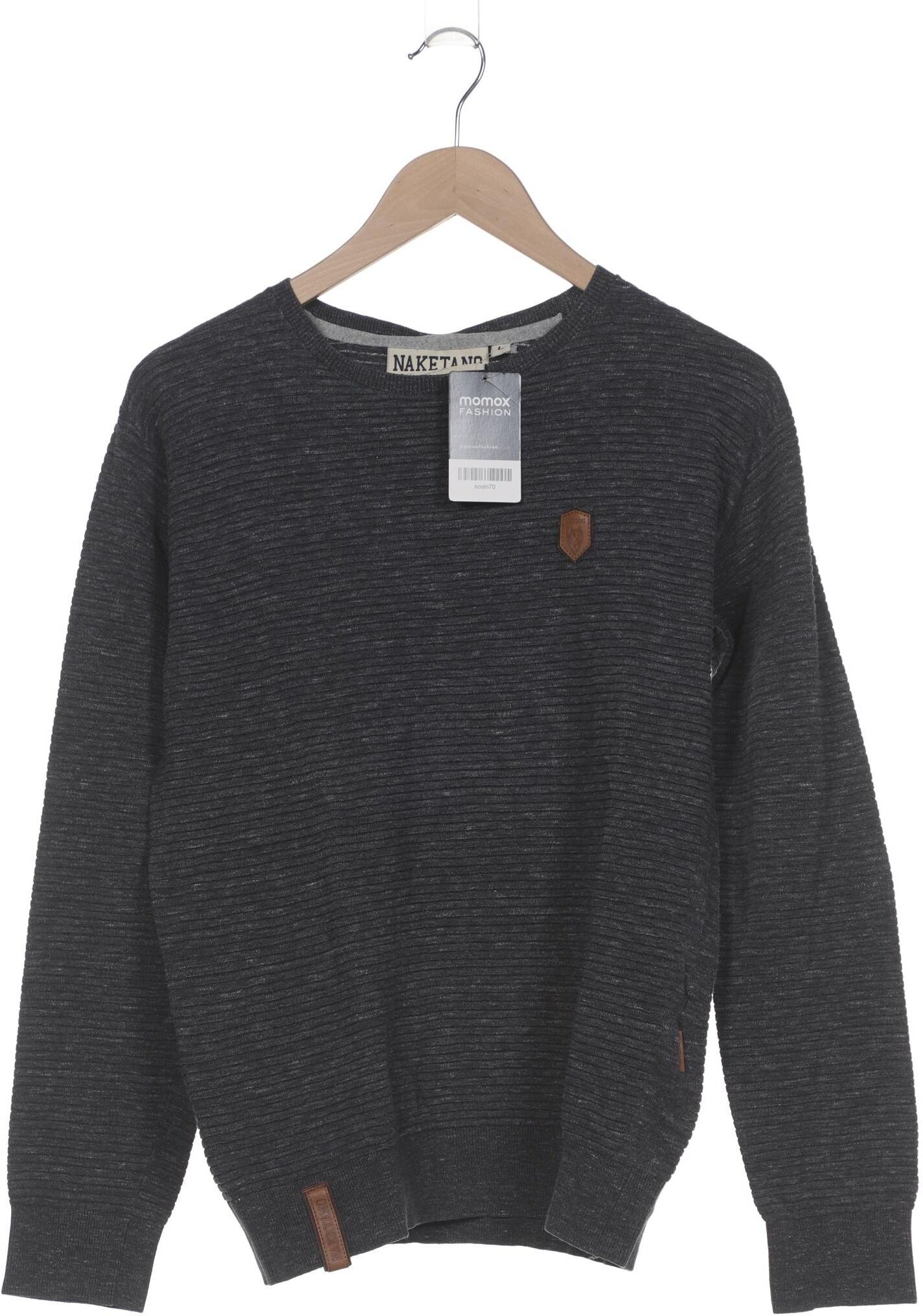 Naketano Herren Pullover, Grau, Gr. L, Baumwolle - Second Hand
