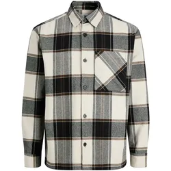 Jack & Jones Herren Freizeit Hemd JJEJACKSON OVERSHIRT - Regular Fit - 12300088 Asphalt CHECK - M