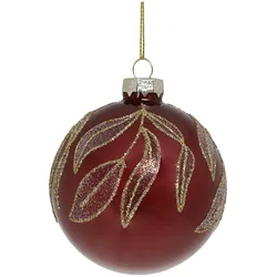 Chic Antique Rote Weihnachtskugel aus Glas, Model 3