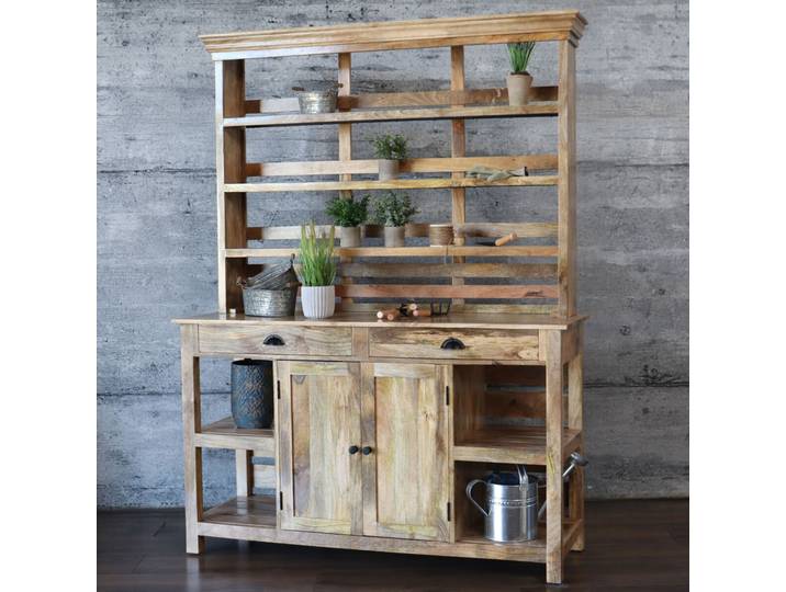 Gartenschrank VILLE Pflanztisch Buffet Gärtnertisch Outdoor-Küche massiv