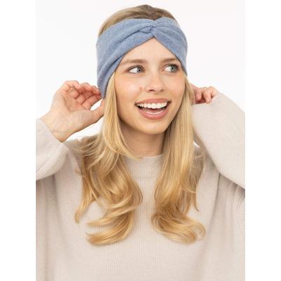 Stirnband ZWILLINGSHERZ "100% Cashmere "Classic", Damen, jeans, Obermaterial: 100% Kaschmir, Mützen Stirnband, Knoten vorn, wärmend, klassisches Strickdesign