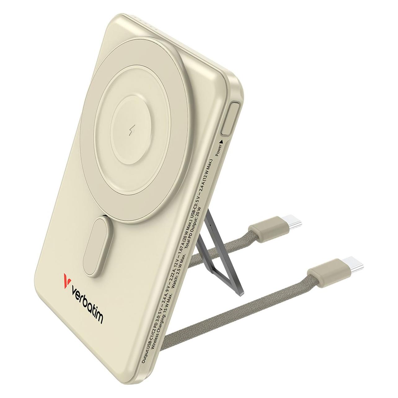 Verbatim CnG 2C PB Wless 5000mAh Gold (5000 mAh, 20 W, 38.50 Wh) (32253)