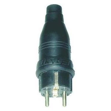 ERSO Schutzkontaktstecker Gummi IP44 ger sw Schraubkl (2218)