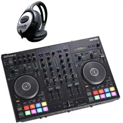 Roland DJ-707M Mobiler DJ-Controller mit Kopfhörer, DJ Controller