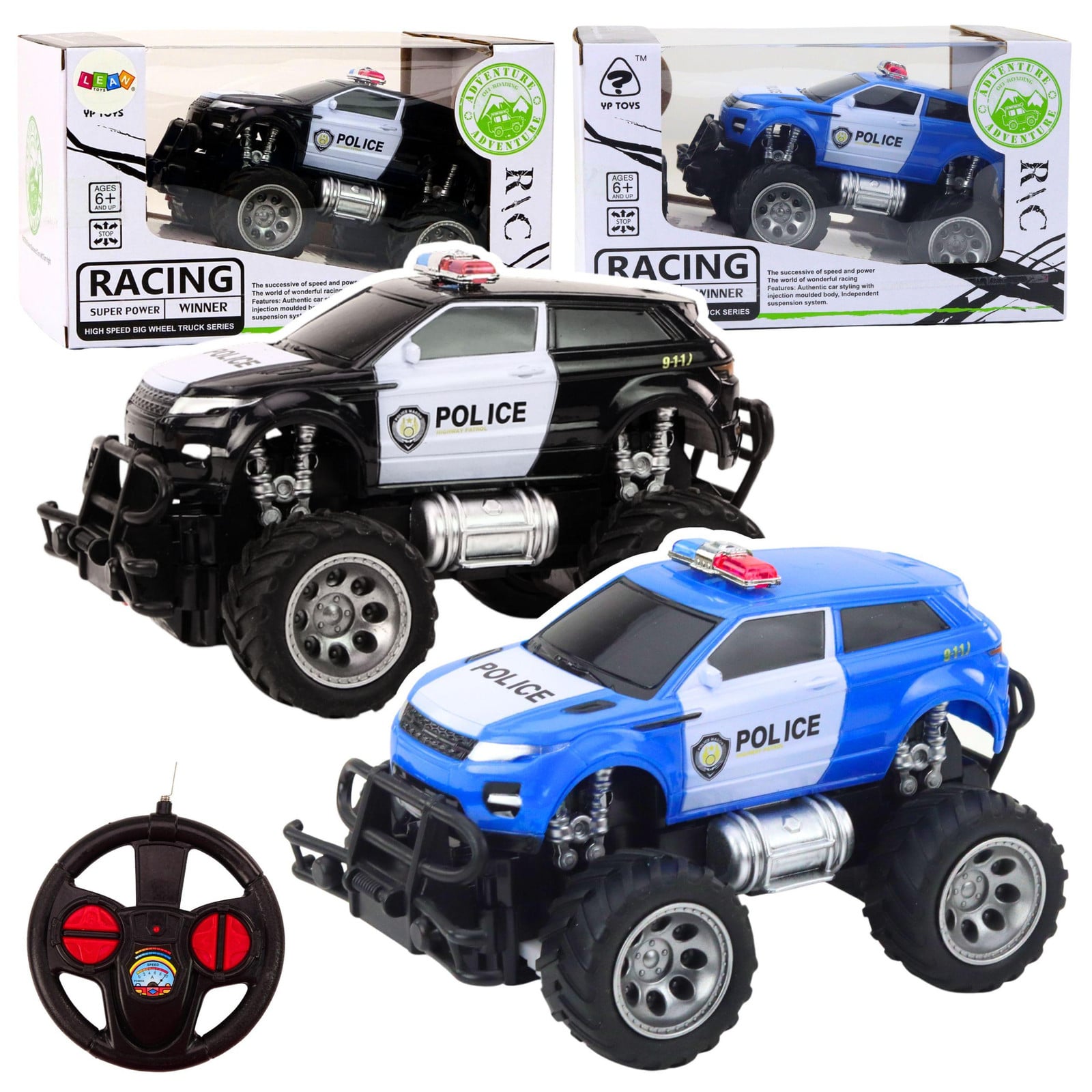 Lean Toys RC Off-road politieauto 1:24 op afstand bestuurbaar