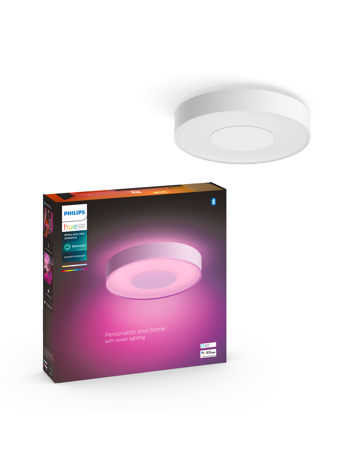 Philips Hue Xamento Medium Bathroom Celliing Light - White