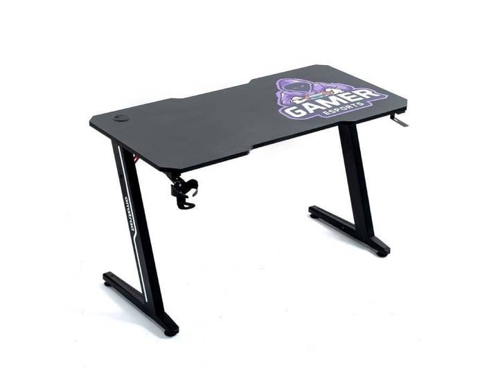 Amstrad AMS-DESK120Z-GAMER Bureau informatique gaming - Largeur 1m20 - Finition carbone - Design  Gamer