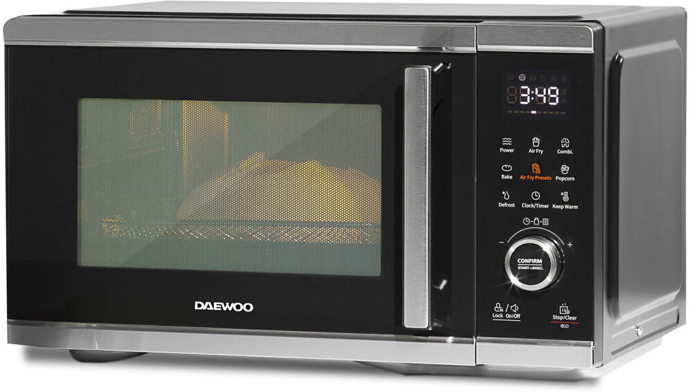 Daewoo All-in-1 Actuate 26L Air Fryer Combi Microwave 900W Digital Display 28 Presets Silver;Black 30cm H X 52.1cm W X 40.5cm D