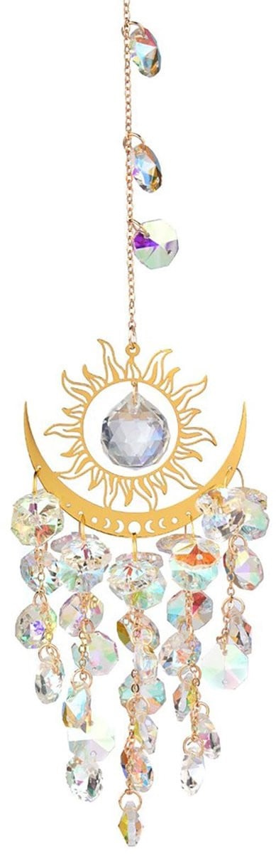 Dailygoods - Kristal Zonnevanger met Gouden Ketting voor Tuin en Raamdecoratie