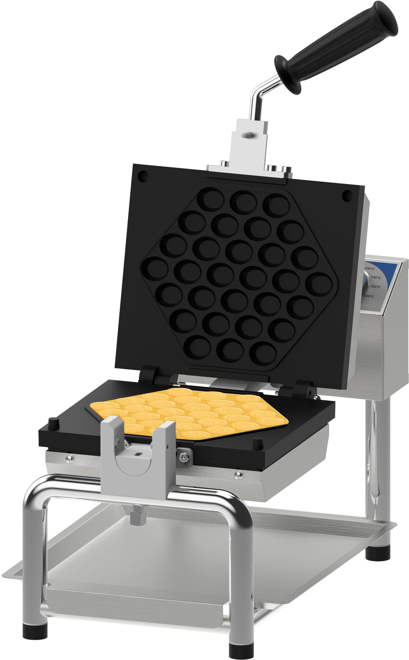 Casselin Macchina per Waffle Singolo con Apertura a 180° Bubble