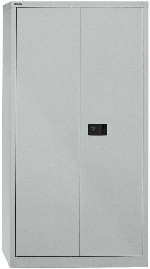 UNIVERSAL Flügeltürenschrank, HxBxT 1806 x 914 x 400 mm, 3 Fachböden, 4 Ordnerhöhen, silber BISLEY