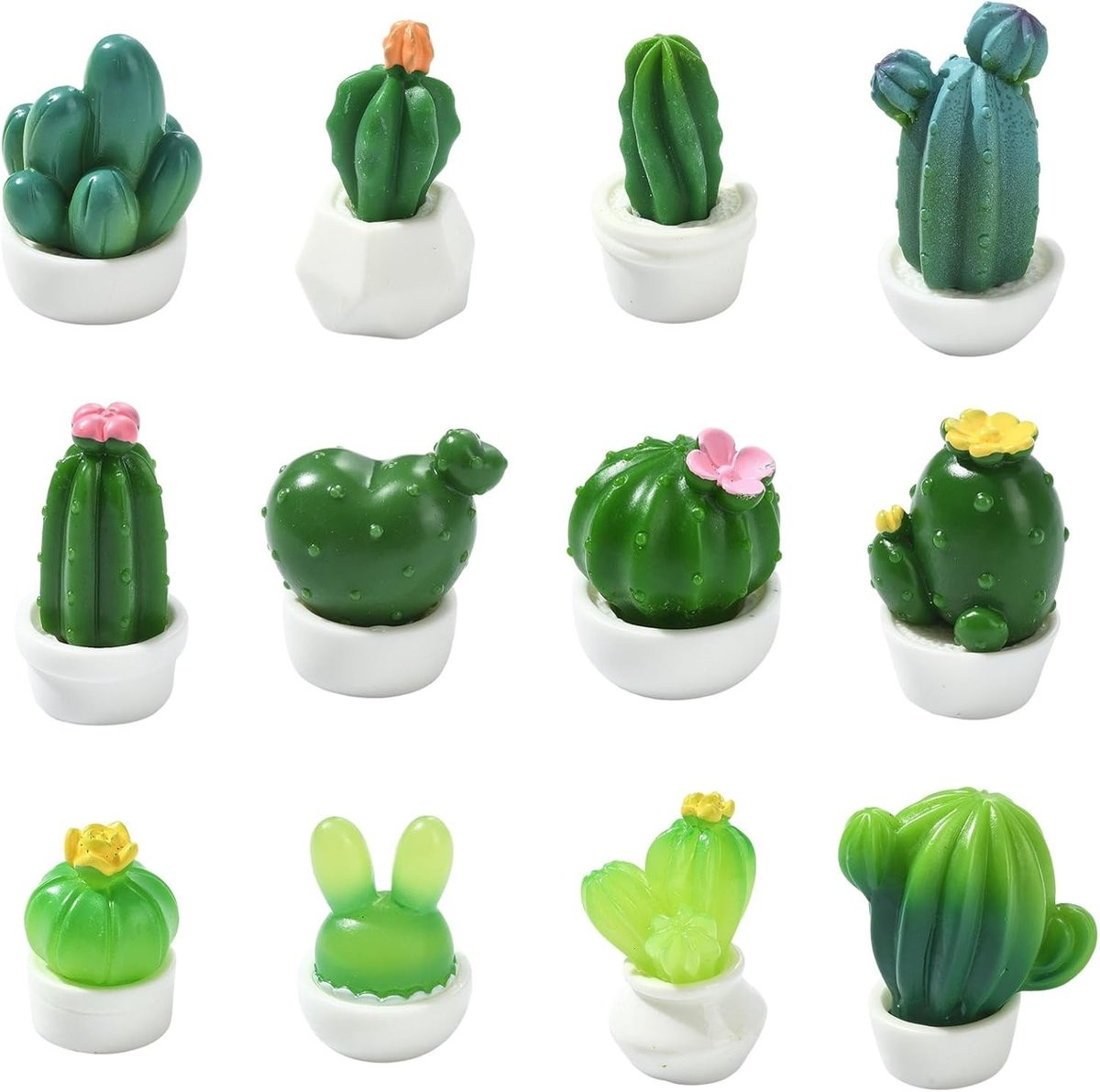 24 stuks Miniatuur Cactus Beeldjes van Hars voor DIY Sieraden en Decoratie