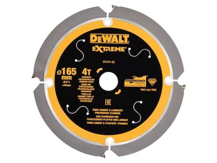 Lame de scie circulaire DEWALT DT1471-QZ denture diamant Ø165x20mm\, 4 dents
