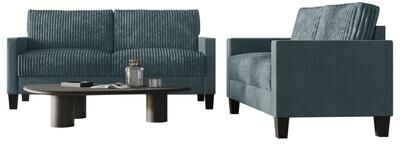 Craft Porch CraftPorch Corduroy Mid-Century Modern Velvet Upholstered 2-Piece Living Room Set