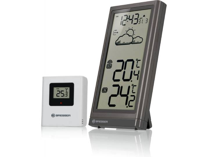 Bresser Weerstation - Meteo Temp - Grijs - Draadloos - Voor Binnen & Buiten