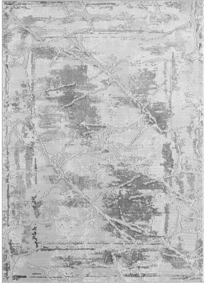 Ruglenza Home Ruglenza Modern Area Rug - Soft Pile Easy Clean Carpet for Living Room & Bedroom, Durable Synthetic Fibre, Stylish Home Decor Rug Grey-Marbled 160 x 230 cm