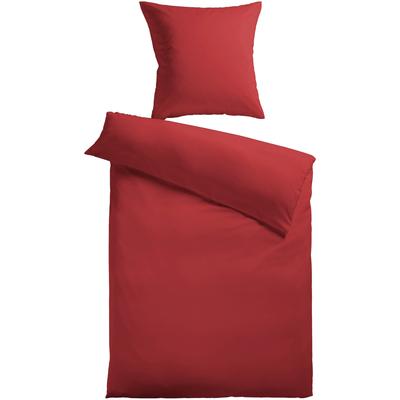 Bettwäsche KINZLER "Mikrofaser Fleece", rot (bordeaux), B/L: 135cm x 200cm, 1 Stk., 1 Stk., Fleece, B/L: 80cm x 80cm, 2 Stk., Fleece, Obermaterial: 100% Polyester, Bettwäsche, Bettwäsche, Uni Farben, angenehm warm