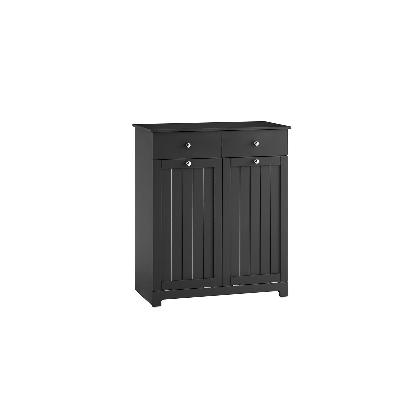 SoBuy Wäscheschrank mit 2 Schubladen Schwarz 78x38,5x90,5cm Nordisch