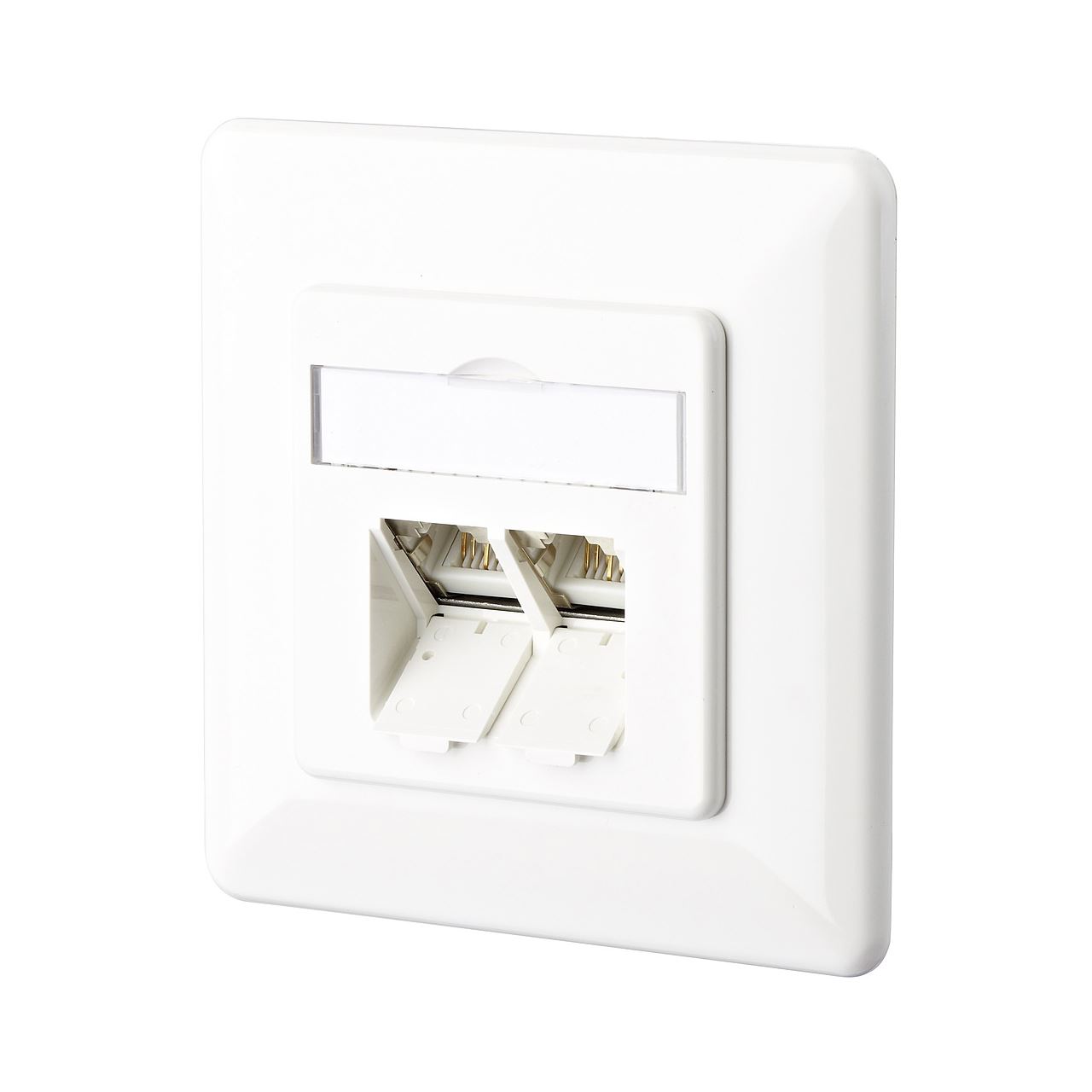 Metz Connect BTR Datendose E-DAT C6A, Cat.6A (ISO), 2-fach, Unterputz, reinweiß RAL 9010