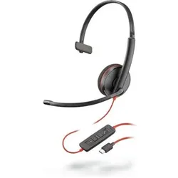HP Poly Blackwire C3210 USB-C Single (Kabelgebunden, USB-C), Office Headset, Schwarz