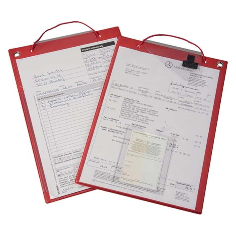 Eichner Auftragstasche mit Klettverschluss u.2 Fächer DIN A4 rot (A4) (9015-00463)