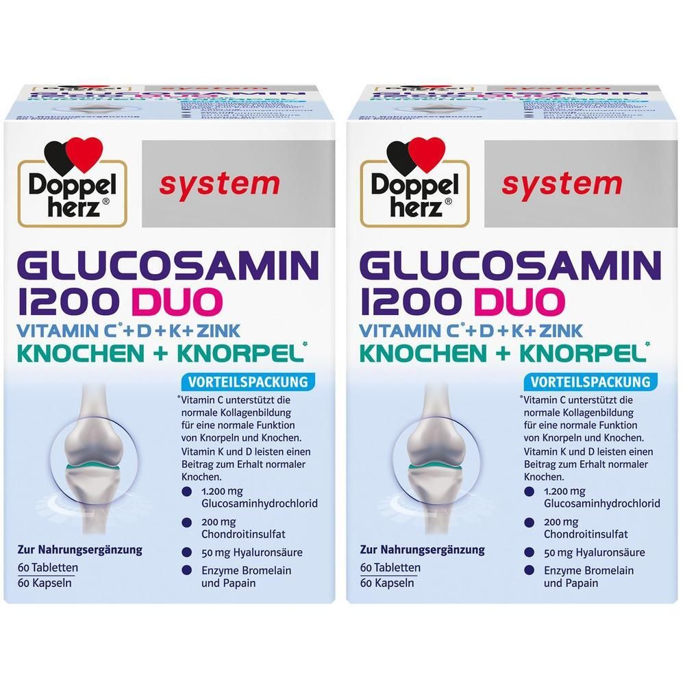 Doppelherz Glucosamin 1200 Duo system Kombipackung x2 2x120 St