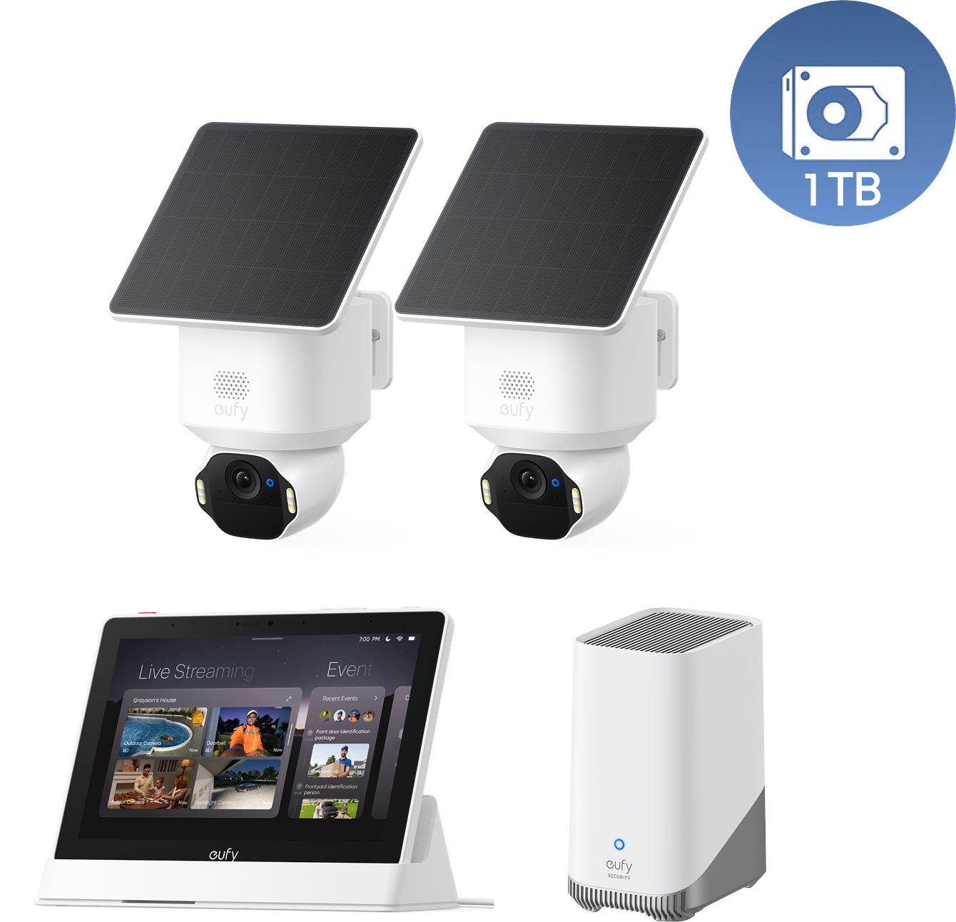 Anker eufy SoloCam E42 2-Kamera-Bundle mit HomeBase™ S380 & 1TB Festplatte eufy SoloCam E42 2-Kamera-Bundle mit HomeBase S380 & 1TB Festplatte