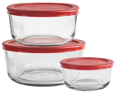 Anchor Hocking Clear Food Storage Container Set 3 pk