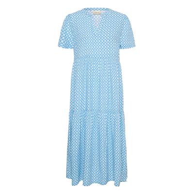 Midikleid CREAM "Kleid CRTiah", Damen, Gr. 38, N-Gr, blau (ethnic blau tile), Obermaterial: 100% Viskose LENZING ECOVERO CV LenzEcov., Kleider Midikleid
