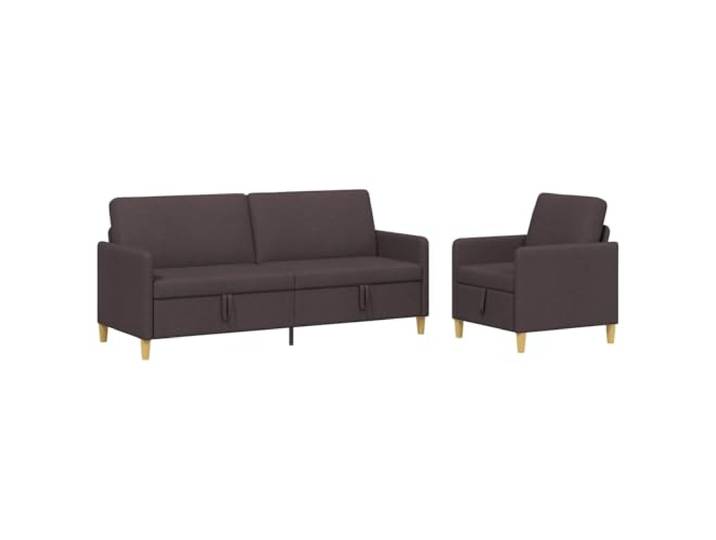 Todiikf Sofa Set 2-Teilig mit Stauraum Couch Garnitur Dunkelbraun Funktionale Polsterecke fürs Wohnzimmer und Gästezimmer mit verstecktem Sitzstauraum sowie abnehmbaren Kissenbezügen.