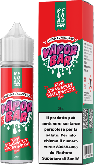 Reload Vape Kiwi Strawberry Watermelon Ice Vapor Bar Liquido Shot 20ml Kiwi Fragola Anguria Ghiaccio