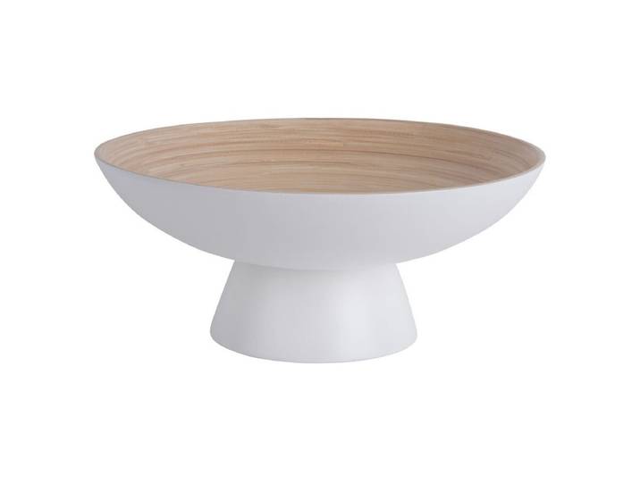 Obstschale Miko – Natürliches Bambusdesign für Küche & Tisch - Weiß - Luxusbetten24